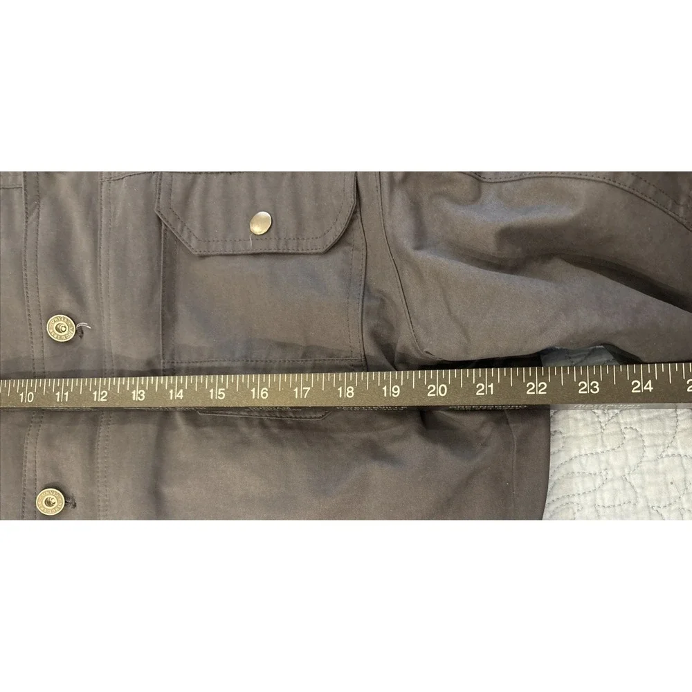 Orvis Field Coat Mens Medium Blue Gray Quilted Barn Chore Jacket Hunting Pockets